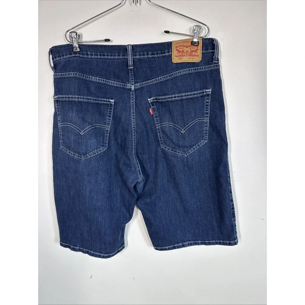 Levis 569 Blue Denim Shorts Jorts Men's 36 Loose Straight Fit‎ Streetwear Grunge